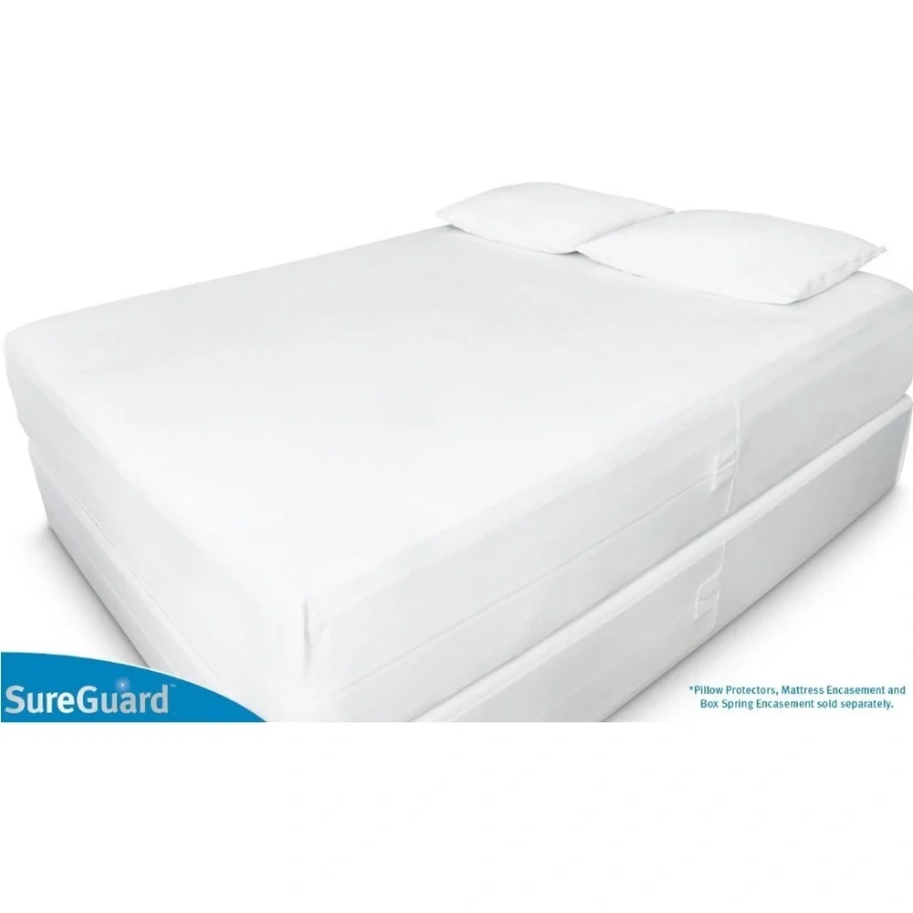 White Hypoallergenic Waterproof Pillow Protectors. Set of 2.